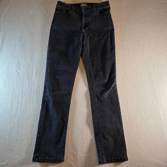 L.L.Bean Women's Classic Fit Jeans 10MT Tall Black Stretch Straight Leg Denim - Picture 2 of 11